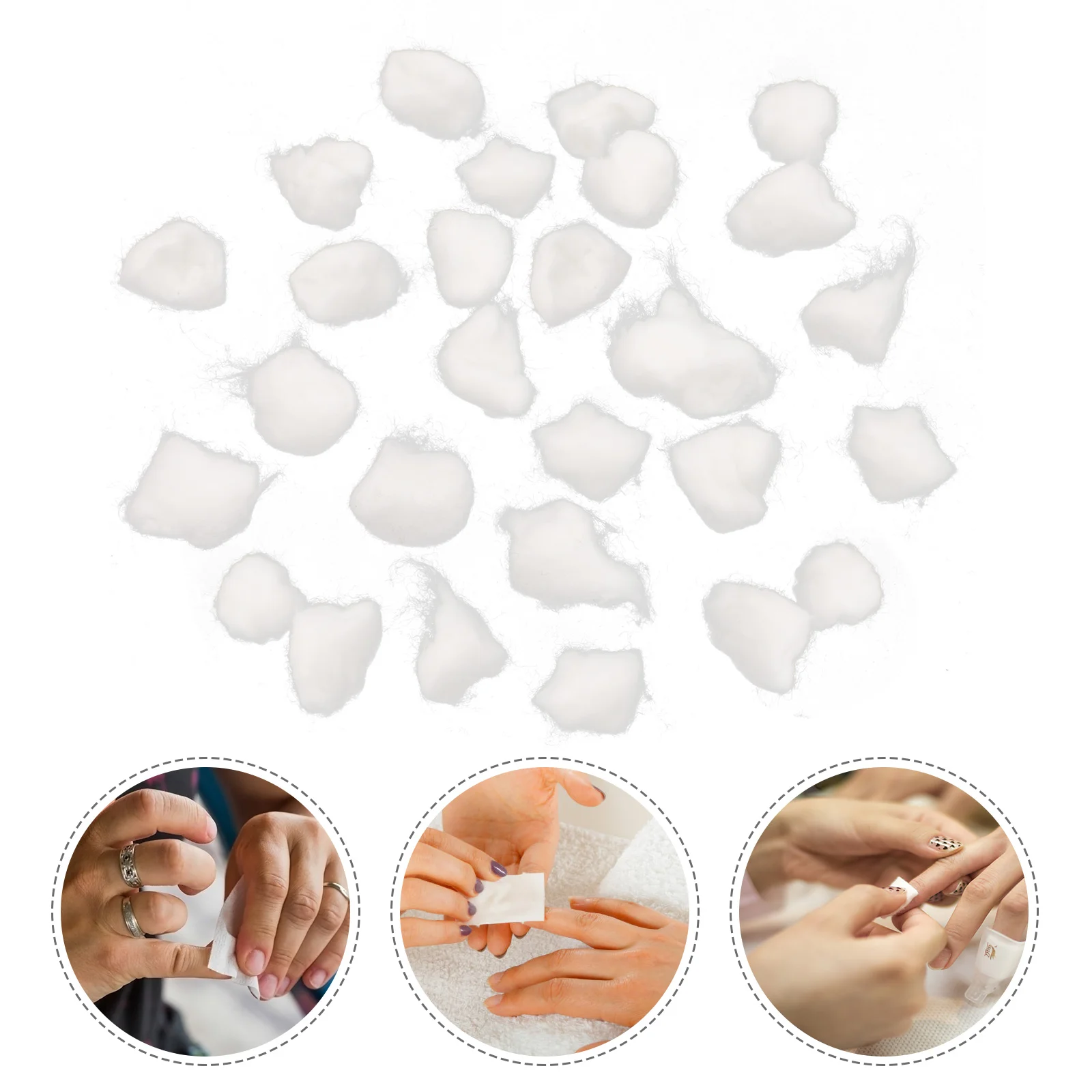 300 pezzi di tamponi di cotone per trucco Gel Polish Remover Nail Balls per la pulizia delle unghie assorbente bianco