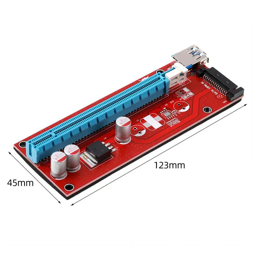 Ver 007S PCI-E بطاقة الناهض سرعة عالية مضادة للتدخل مستقرة امدادات الطاقة التدريع PCI-E 1X إلى 16X SATA موسع الناهض محول