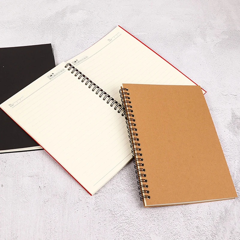 A5 Vintage Spiral Notebook, 50 Sheets Memo Journal Diary Notebook Spiral Design for Students Office Business