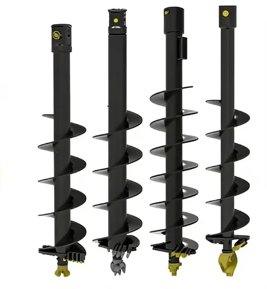 Auger Drill Bits & Drill Pipe, Square Round Drive, Wear Resistant, For Soft Rock Earth Drilling