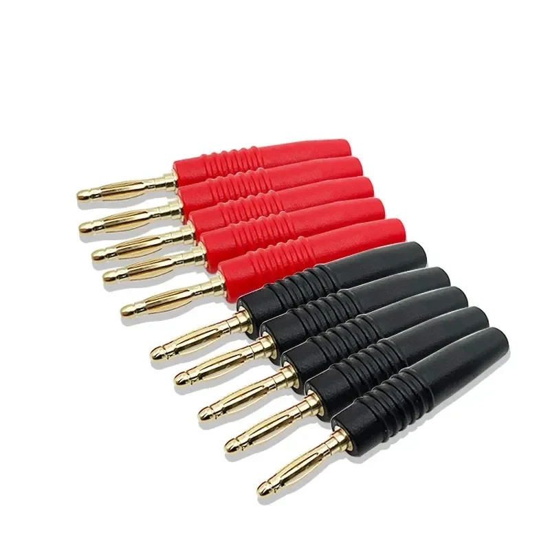 20Pcs 2mm Banana Plug Connector Banana Male Plugs Audio Speaker Wire Cable Connectors Red Black
