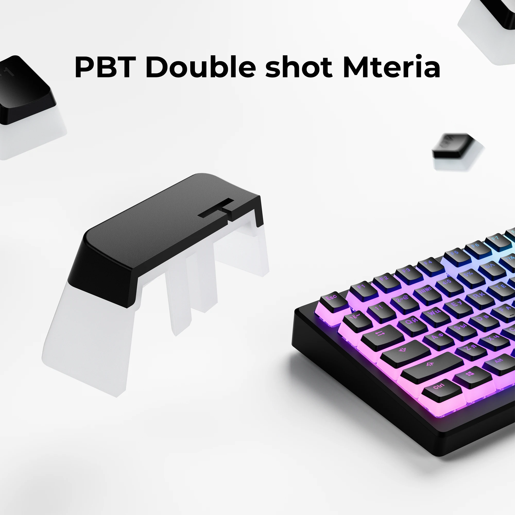 XVX Russian Transparent Keycap Pudding Keycaps for Cherry MX Switch Mechanical Keyboard PBT OEM Key Caps 165-key