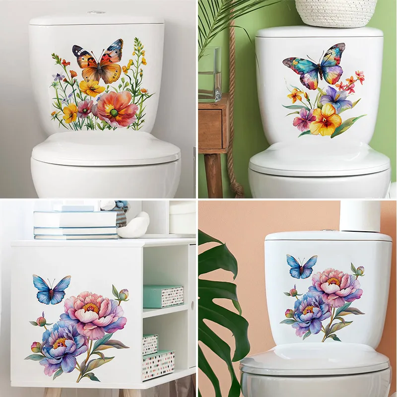 

Watercolor Butterflies Wall Sticker Room Decor Bathroom Toilet Living Room Decor Cabinet Refrigerator Home Decals S376