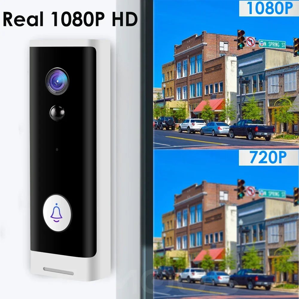 Tuya WiFi Doorbell Camera Outdoor CCTV Video Door Phone Battery Power Smart Home Security Protection SmartLife Alexa Door Bell