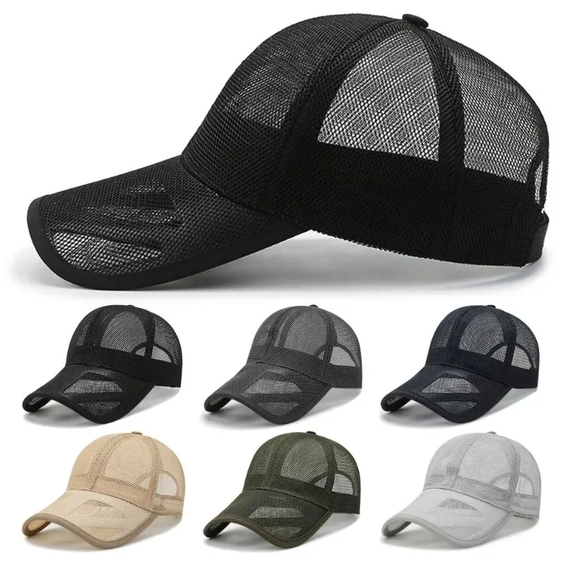 Unisex malha oca respirável Boné, Casual Sunshade Hat, Versátil ajustável Duckbill Cap, Novo