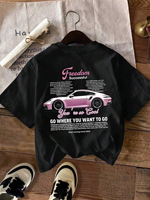 Car Print Tshirt Theme Casual Streetwear Unisex Women Men High Quality Plus Size Casual Women's Fashion Clothing Top Tees