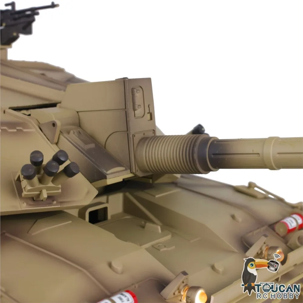Heng Long 1/16 Escala 7.0 Plástico RC Tanque Challenger II RTR Modelo 2.4G 3908 Pintado em Amarelo Caixa de velocidades Rodas Unidade de Fumar Panzer