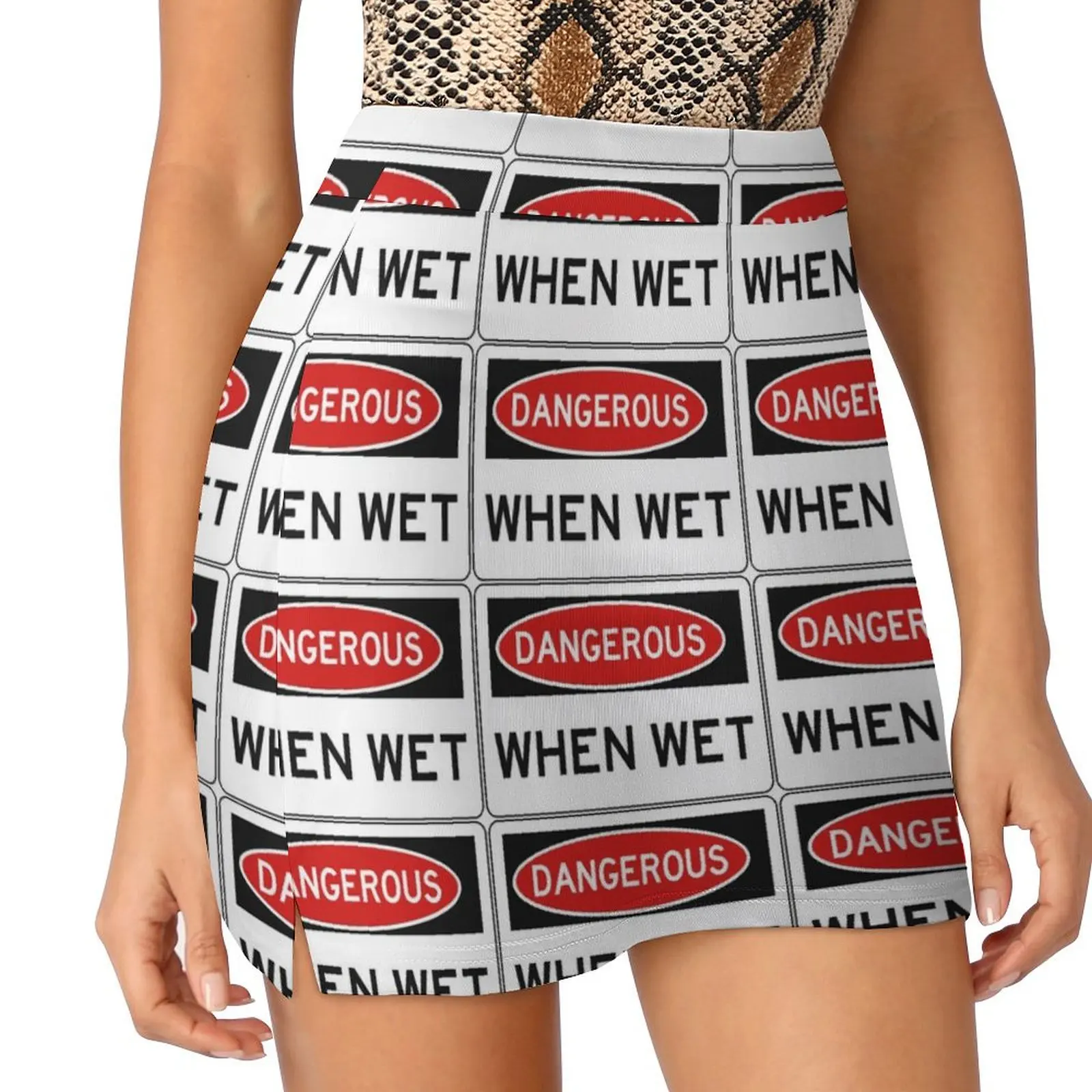 

DANGEROUS WHEN WET, funny new graphicdesign Mini Skirt Skirt for girls School uniform