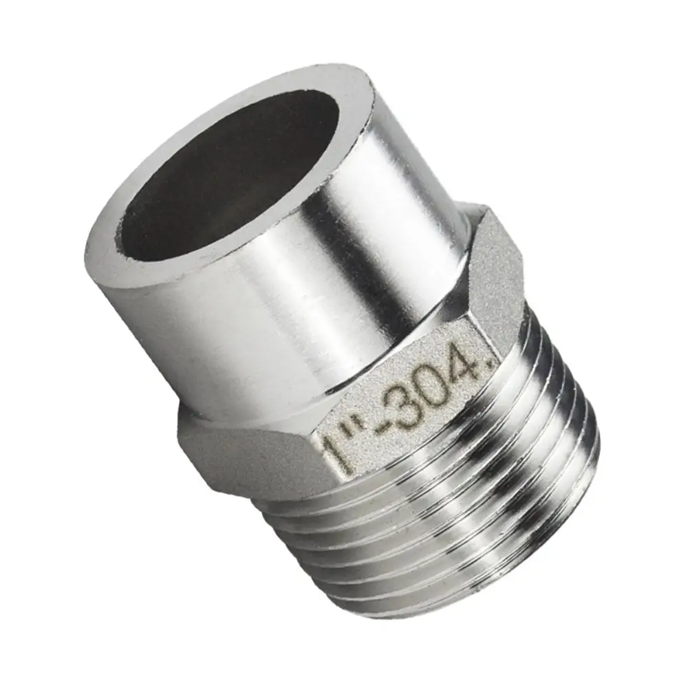 Stainless Steel BSP Male Thread Hex Welding Nipple Straight Fitting SS304 Water Casting Pipe Joint Coupling Connector