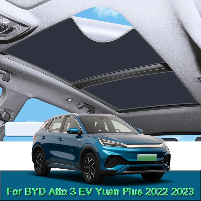 

Fit For BYD Atto 3 EV Yuan Plus 2022 2023 2024 Car Electrostatic Adsorption Sunroof Sunshade Heat Insulation Skylight Sticker
