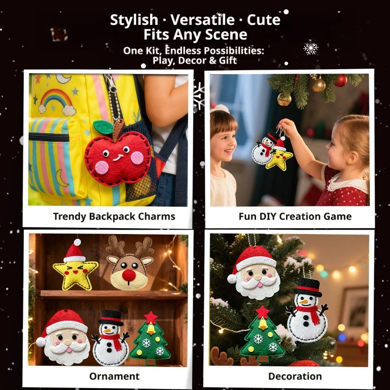 DIY Kids Sewing Fun Kit Halloween Christmas Felt Craft Easy Stitching Hanging Accessories Creative Handmade Toy Holiday Decor