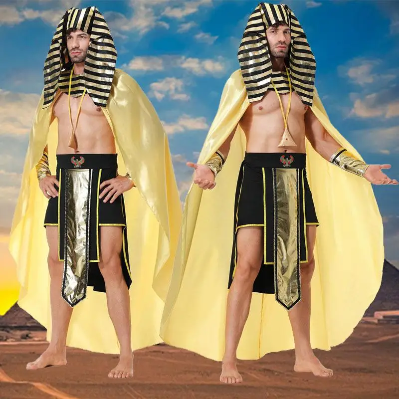 ウィ・ニュー・ローヴィン メンズ 大人用 ファラオ ロールプレイングコスチューム コスプレ ステージ フルセット 衣装 エジプト王 テーマ パーティーウェア