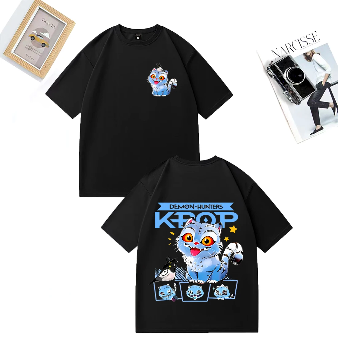 

Kpop Demon Hunters Movie Funny Graphics T shirt Men women's vintage Hip Hop streetwear Cotton t-shirts Short Sleeve Unisex Tees