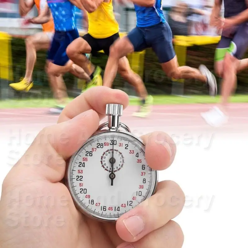

Handheld Mechanical Stopwatches for Track Races Featuring 30/60 Second Dials and Pause Function Mechanical Running Timers