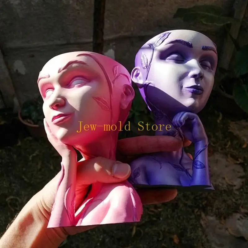 

C71B Cheek Support Silicone Molds Flower Pot Desktop Decoration Making Tool