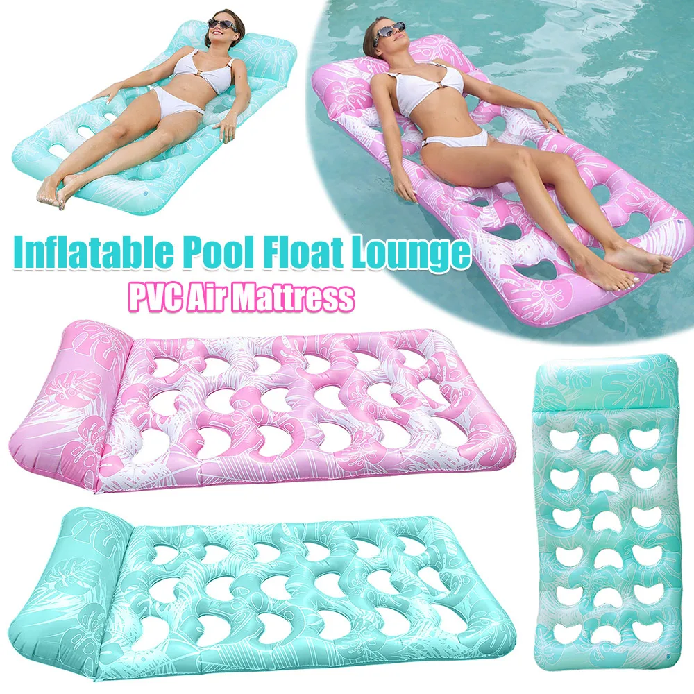 

Надувной гамак для бассейна с подголовником, портативный плавающий шезлонг, надувной матрас для вечеринок у бассейна