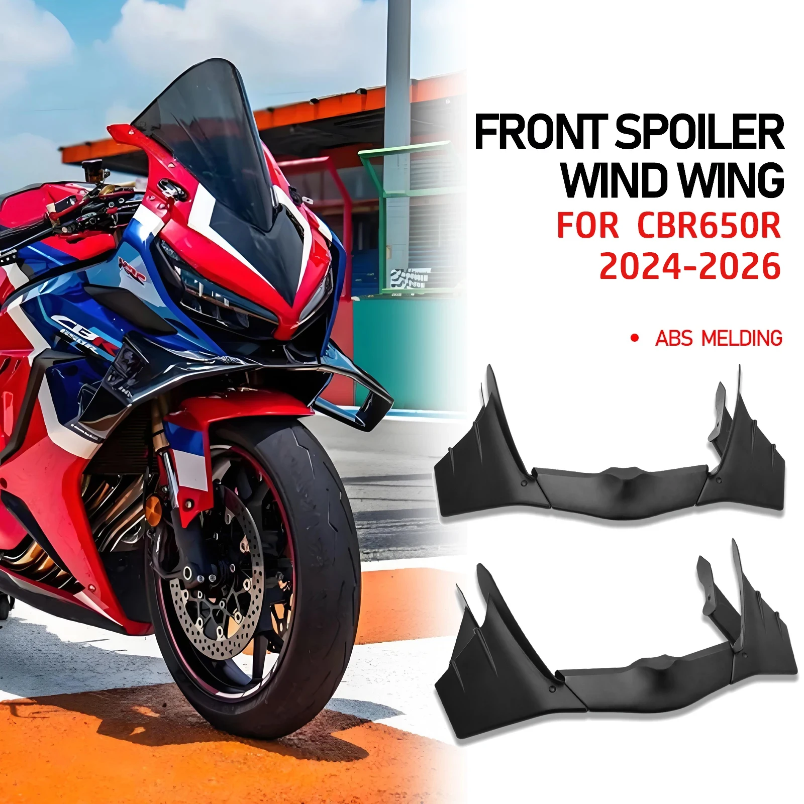 

Для мотоциклов CBR650R 2026, CBR 650 R 2025, 2024: Комплект аэродинамических передних спойлеров (винглетов) для нейкед-мотоциклов, обеспечивающих прижимную силу
