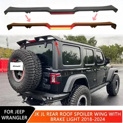 Car Rear Roof Lip Spoiler Wing with Brake Light Window Right Left Cars Tail Light Hinge Covers for JEEP Wrangler JK JL 2018-2024