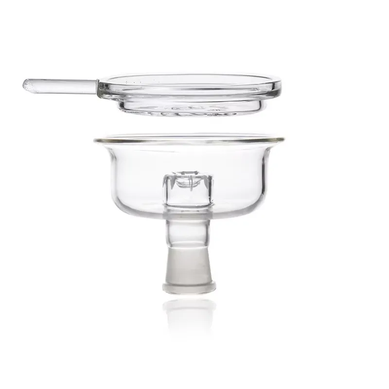 

Large Capacity Handmade Glass Bowl for Shisha Hookah Smoking with Glass Charcoal Holder Holes Lid - Smoking Accessory