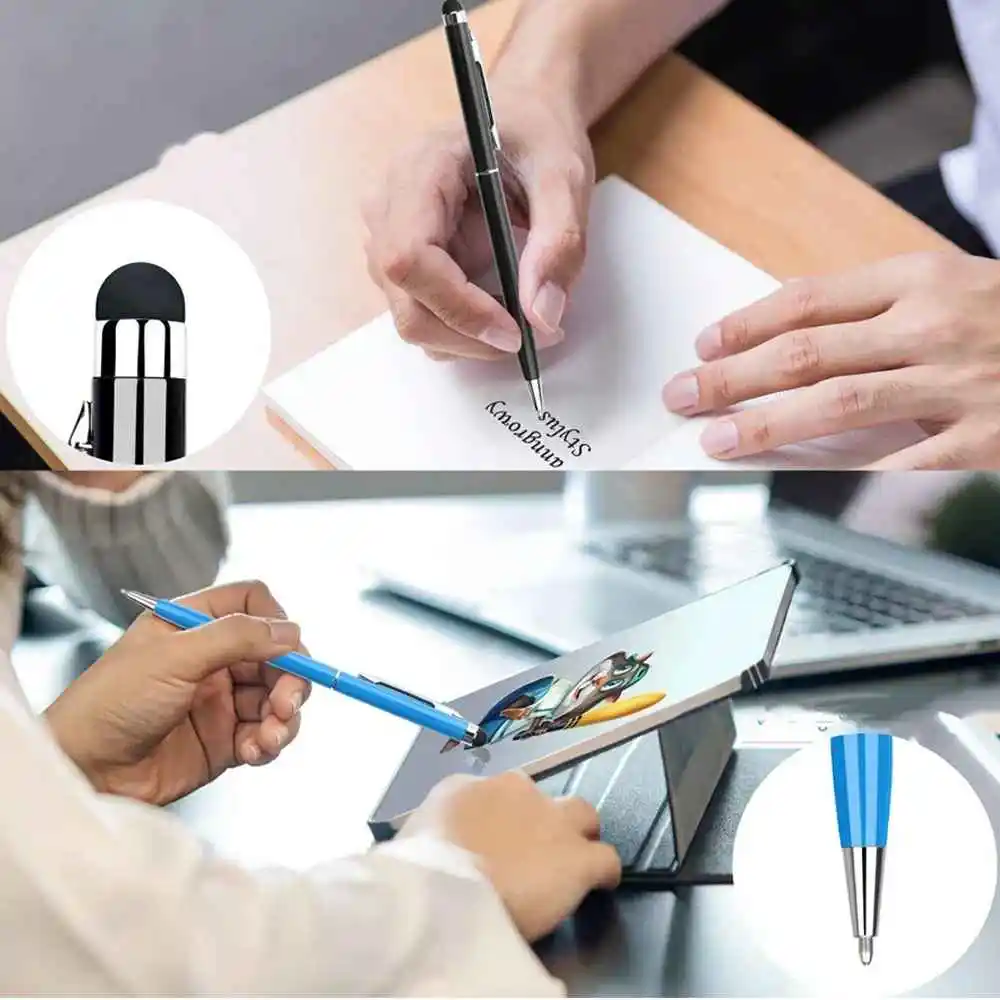 10pcs Universal Capacitive Stylus Ballpoint Pen Tablet Screen Touch Pen For Iphone Pad Android Mobile Phone Rubber Tip Stylus
