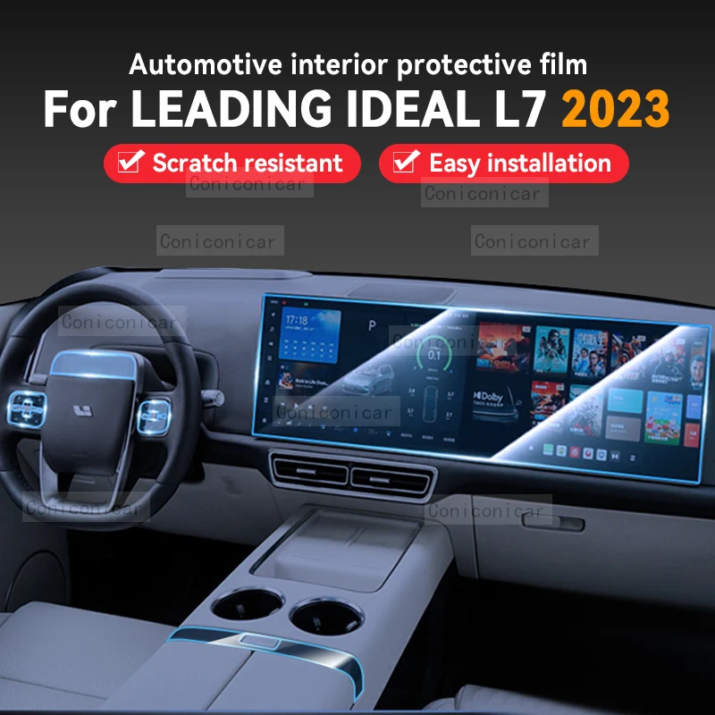 

For LEADING IDEAL L7 2023 Car Gearbox Panel Film Dashboard Screen Protective Sticker Interior Anti-Scratch Film Accessories