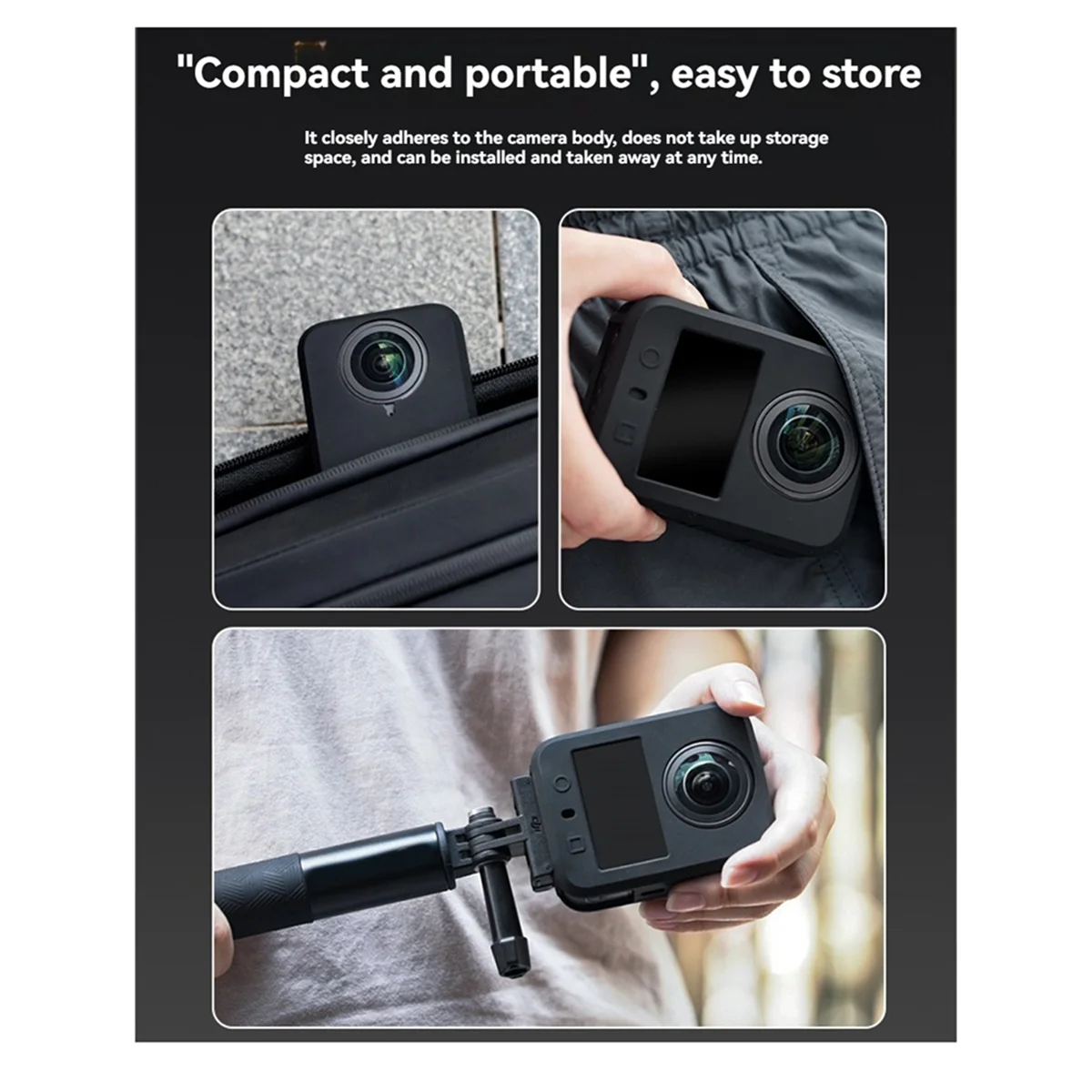 A45U For 360 Soft Silicone Case for 360 Silicone Protective Full Cover Shell Camera Accessorie Grey