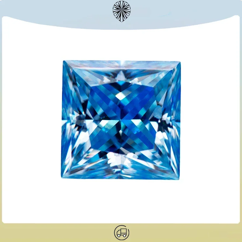 

Moissanite Stone Princess Cut Ice Blue Color Gemstone Lab Grown Diamond for Advanced Jewelry Making with GRA Certificate