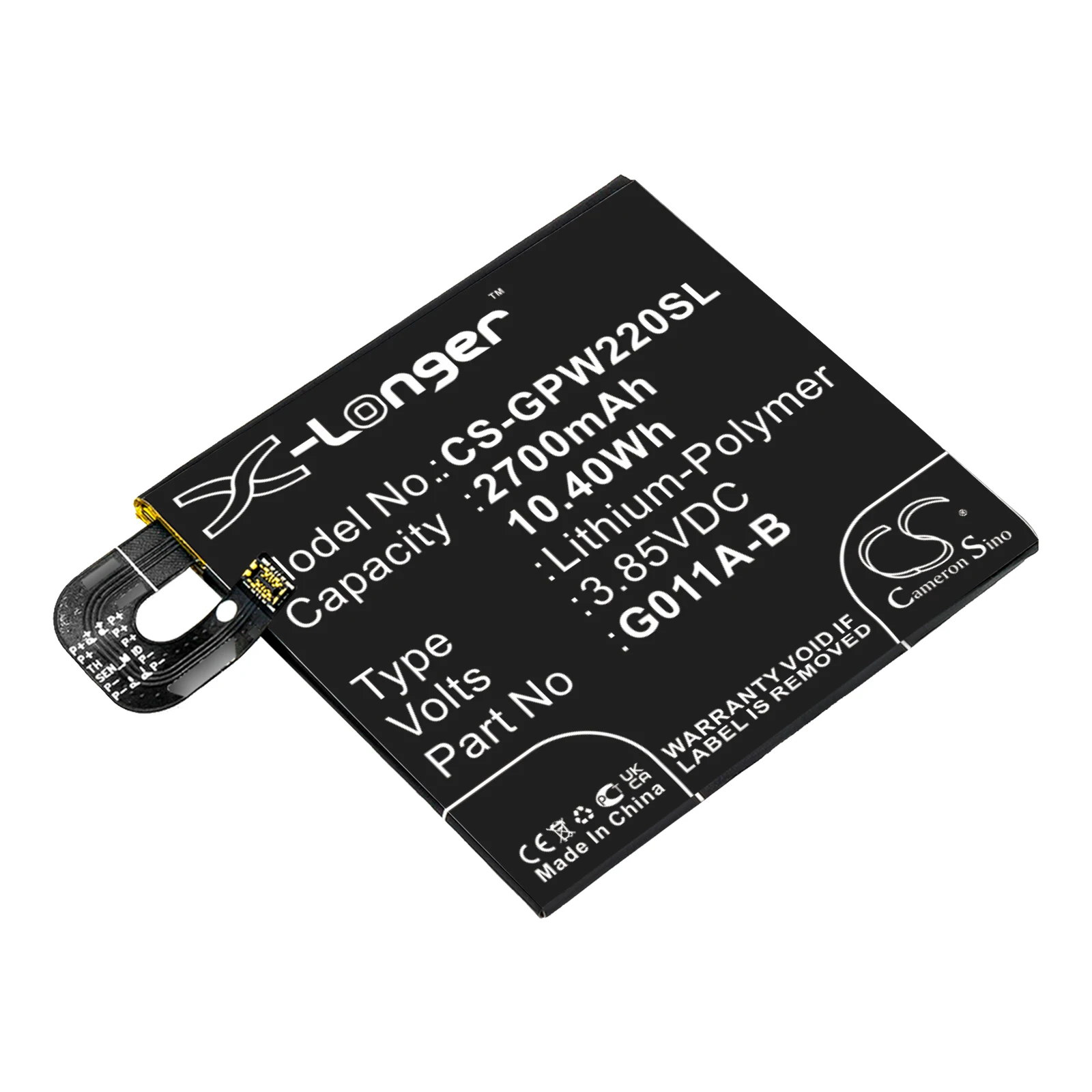

CS Battery 3.85V/2700mAh G011A-B for Google Pixel 2
