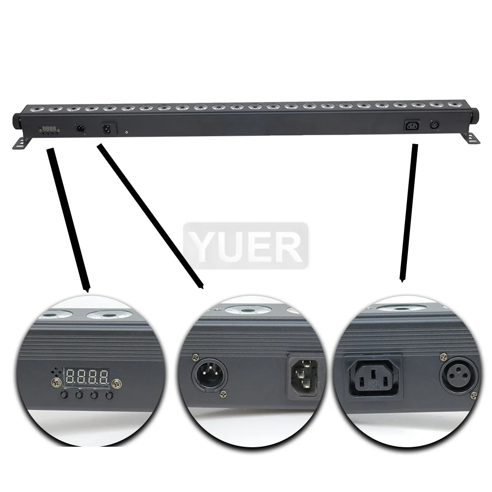 YUER 24X4W 4IN1 RGBW LED Wall Wash Super Large Light Angle DMX Control Device Suitable Party Disco DJ Ballroom Bar Decoration