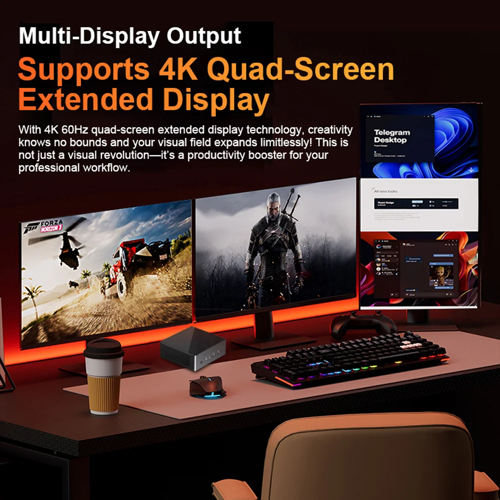 Bestoss A6 PC للألعاب AMD Ryzen7 7735HS 680M DDR5 5600MHz RAM PCIe4.0 ROM WIFI6 BT5.2 كمبيوتر صغير Windows 11 Pro كمبيوتر ألعاب