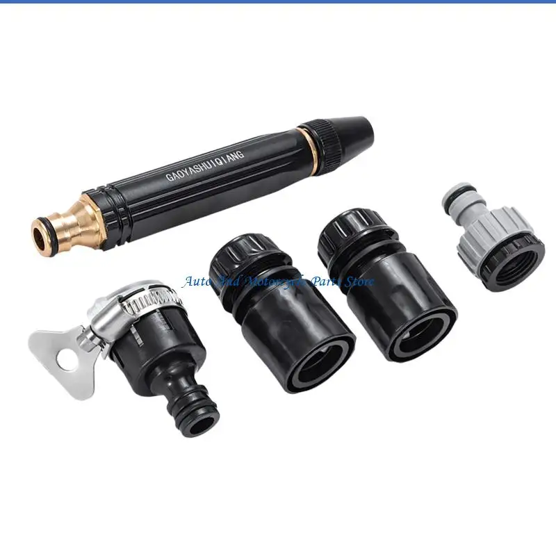 P9FD Professional 5 Piece Alloy Water Guns Nozzle Attachment Set Suitable For Home Car Wash And Outdoor Detailed Cleaning