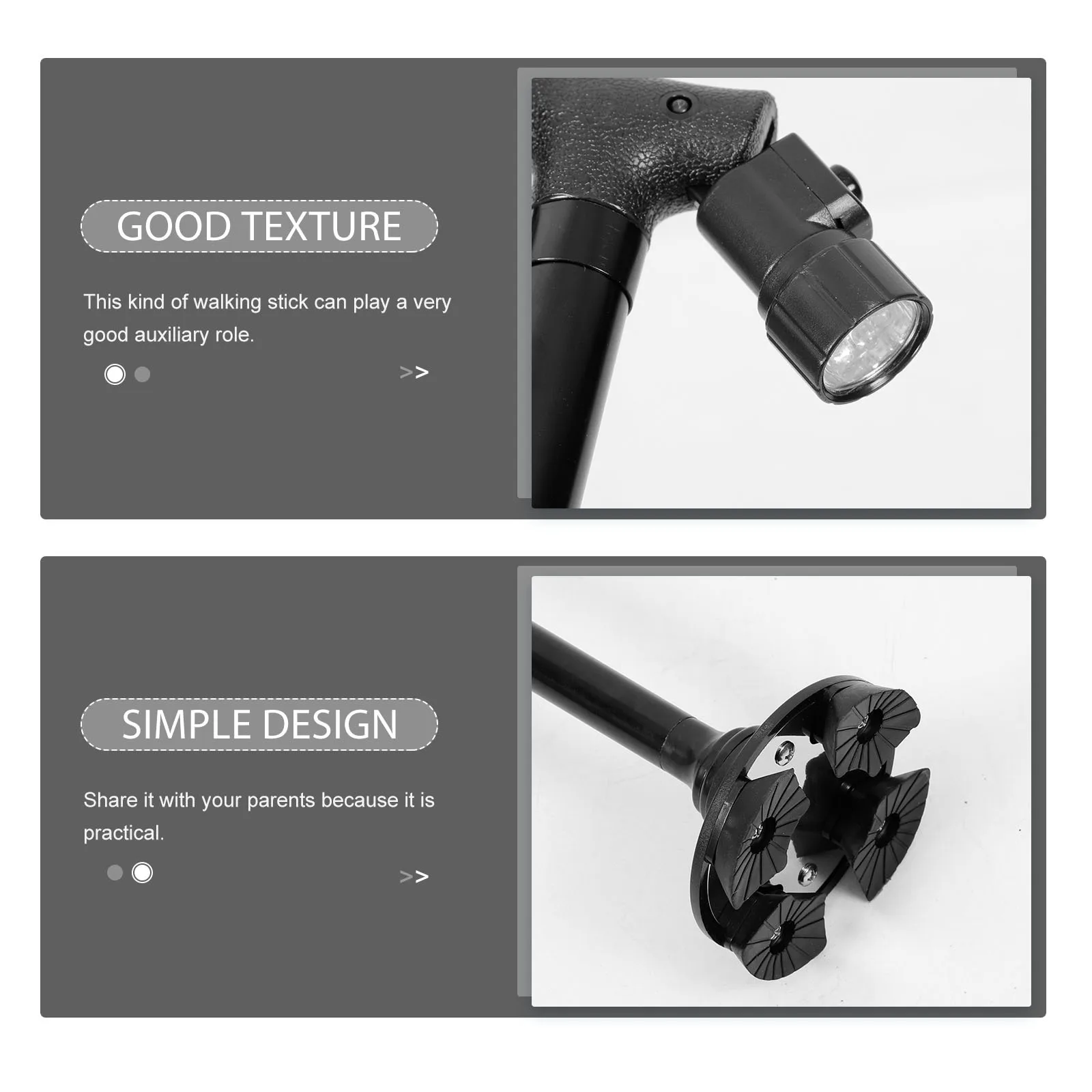 

Folding Walking Cane LED Light Adjustable Lightweight Sturdy Nonslip Hiking Stick Travel Trekking Pole for Elderly