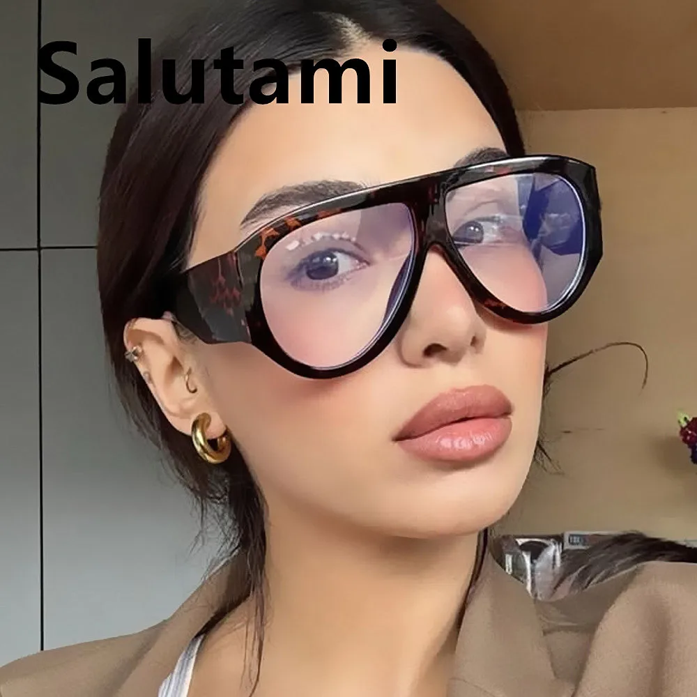 Vintage Übergroße Ovale Blaulichtfilter-Brille für Damen Neue Mode Leoparden-Computerbrillengestell Damen-Sonnenbrille – Detail 3