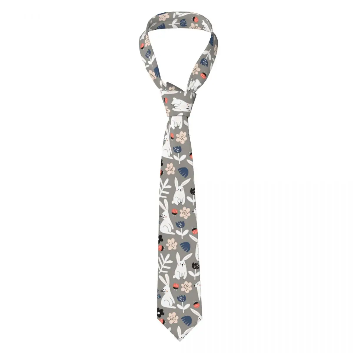 Casual Arrowhead Skinny Bunny Flowers Necktie Slim Tie For Party Formal Tie