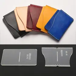 2 Pack Clear Acrylic Wallet Template Hand Craft Set for DIY Leather Wallet, Suitable for Making Simple Leather Card Holder