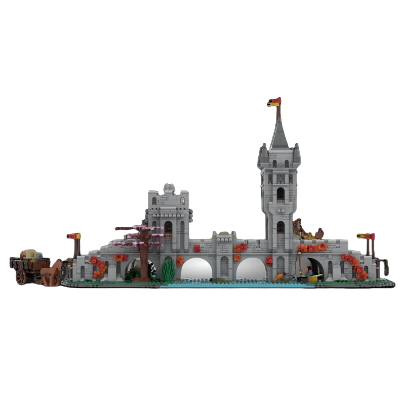 MOC building block toy Medieval Castle Bridge Model 3168 pieces Creative holiday gift suitable for all architecture enthusiasts
