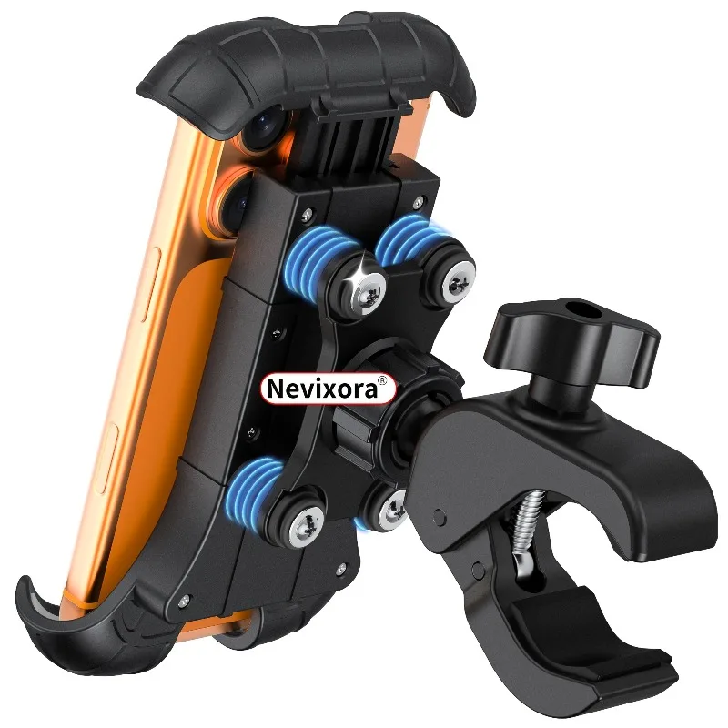 Anti-Vibration Motorcycle Phone Mount Camera Friendly Anti-Shake Bicycle Handlebar Holder with Secure Lock Universal E-Bike Scoo