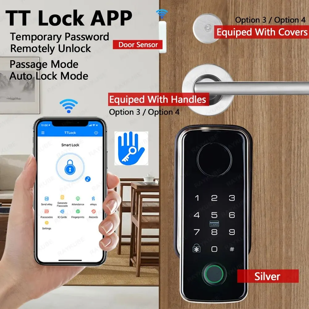 Łatwa wymiana Cylinder Inteligentny zamek APP TTlock Bluetooth Hasło odcisków palców NFC Odblokuj automatyczną blokadę / odblokuj za pomocą baterii