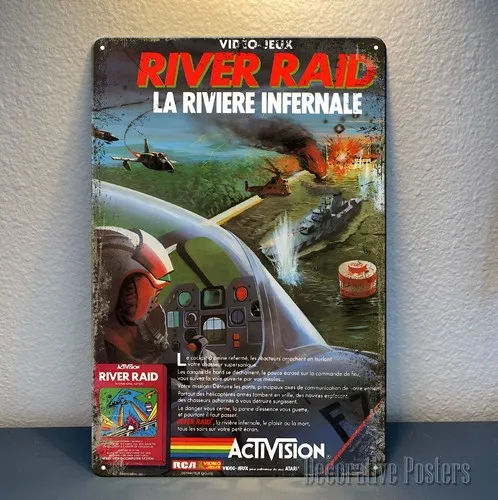 River Retro Video Game Metal Poster - 8x12inch (20x30cm) Sign-aluminum
