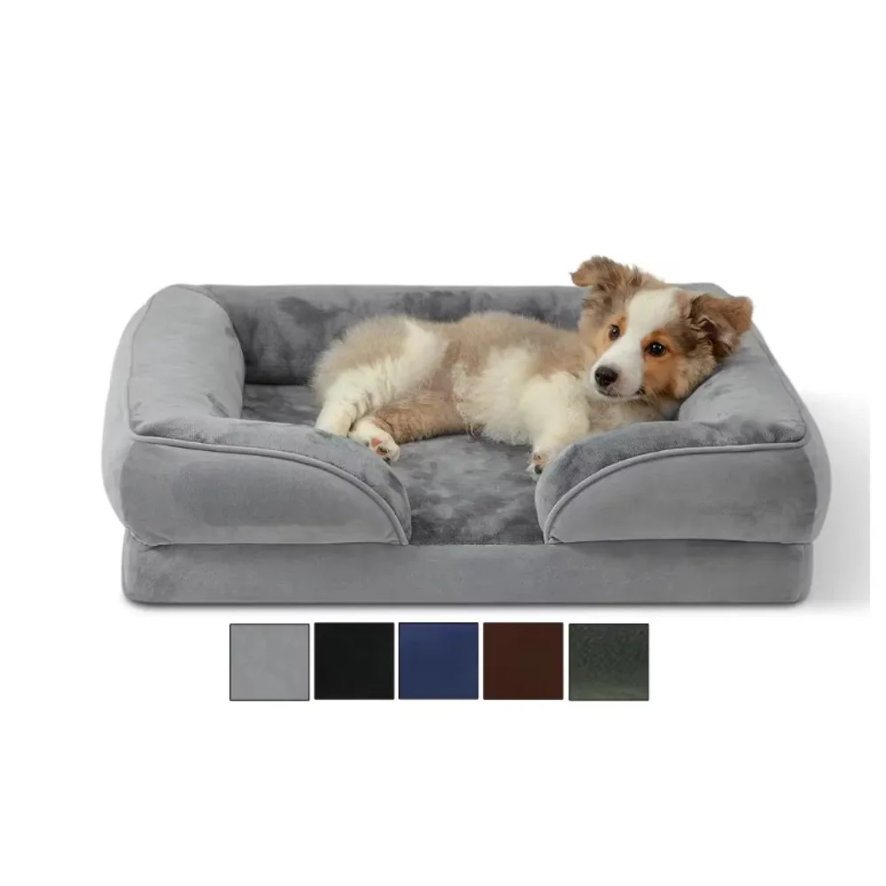 

Manufacturer Wholesale Orthopedic Memory Foam Dog Bed Waterproof Detachable Washable Large Dog Sofa Bed