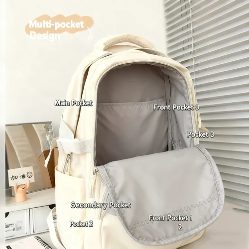 Mochila Kawai de gran capacidad para mujer, versátil para estudiantes universitarios de secundaria, mochila estilo Instagram, tendencia