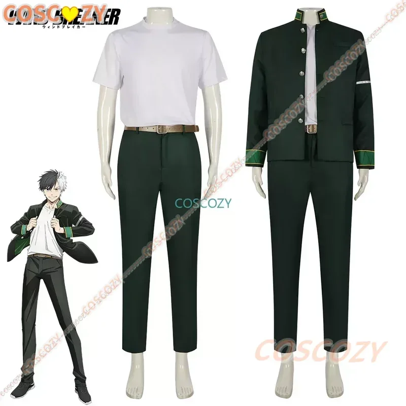 Haruka Sakura Cosplay Mannen Fantasie Kostuum Pruik Anime Wind Cosplay Breaker Outfits Jas Broek Jongens Mannelijke Halloween Carnaval Pakken