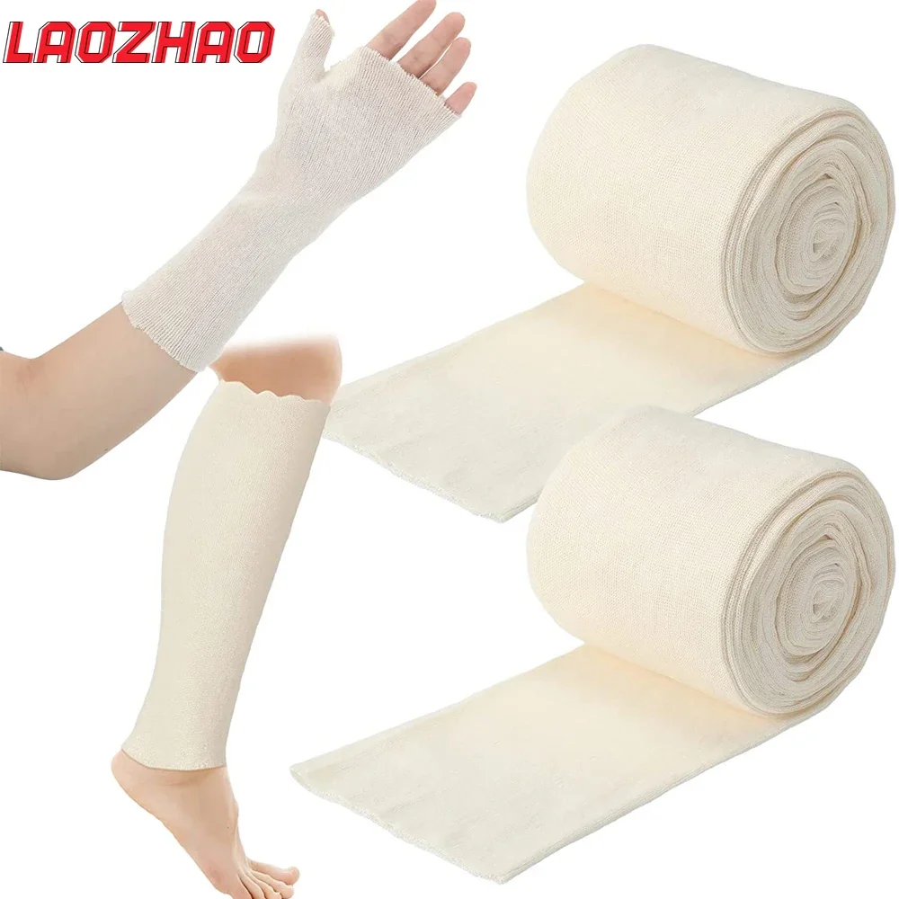 2Rolls  Elastic Tubular Support Bandage,Reusable Elastic Bandage Sleeve, Tubular Compression Bandage Roll for Leg,Knee,Arm Elbow