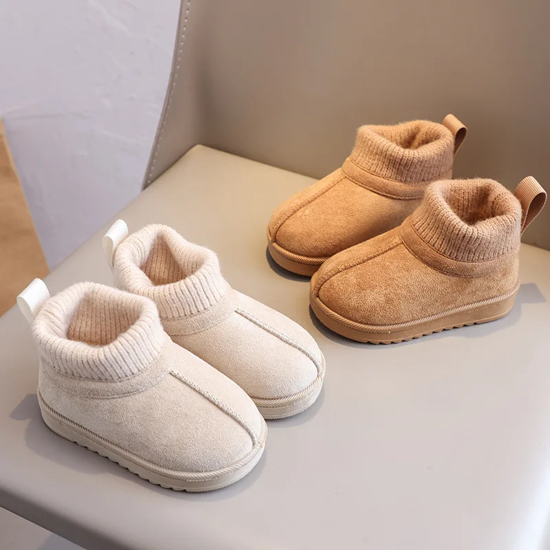 2026 New Winter Kids Snow Boots Thick Cotton Padded Warm Ankle Short Boots for Boys Girls Comfortable Cold Resistant Children