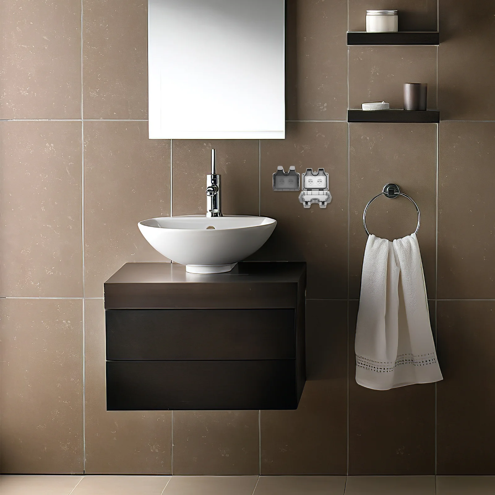 

1Set ABS Socket Outlet Cover Waterproof Dual-Slots Design Durable Protective Box for Outdoor Bathroom Outlet Covers