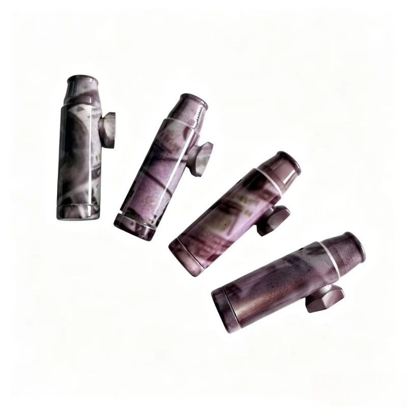 4pcs 8pcs Aluminum Alloy Fashion Snuff bottle Metal Snuff pipe tube Portable various colors Smoking pipe Accessories Men gifts - view 5