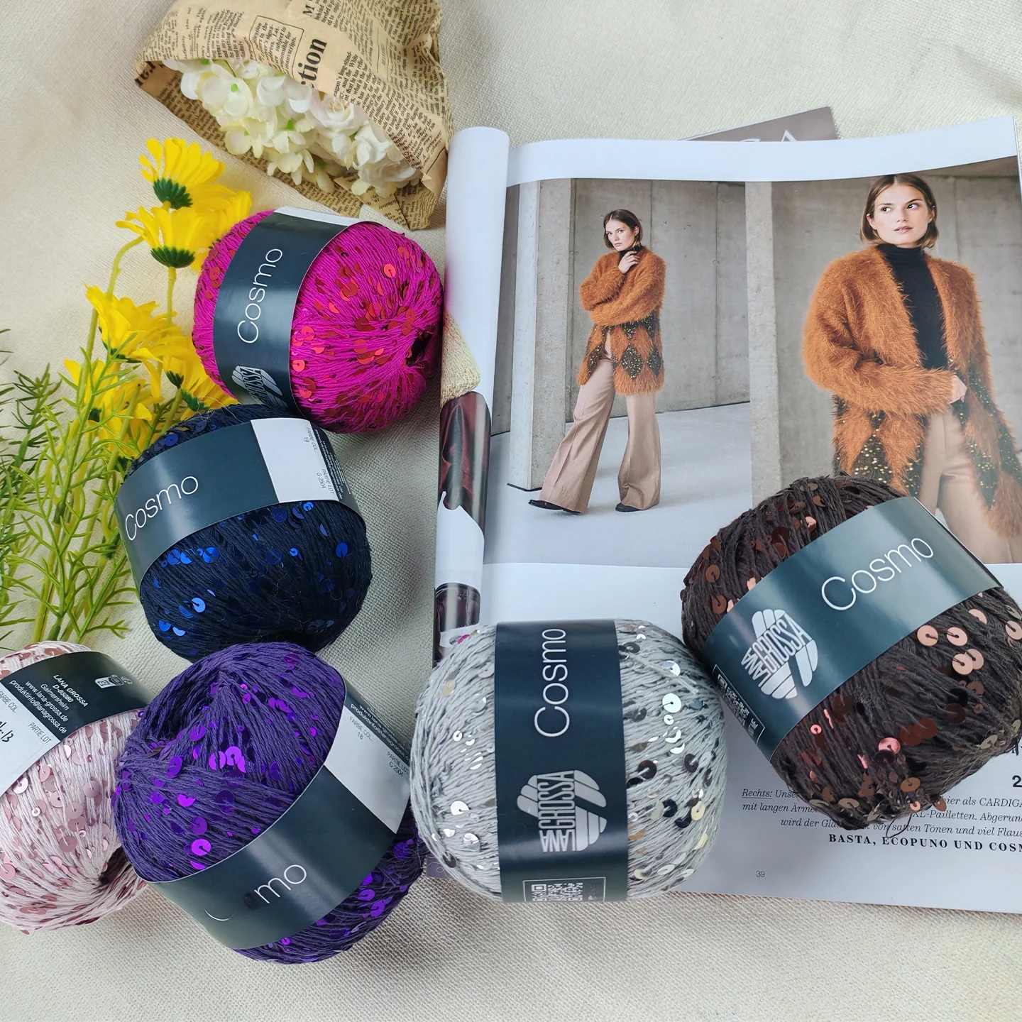 

Hand Knitted Cotton Yarn LANA SSA Cosmo Shiny Decoration Pure Cotton Manual Weaving Wool for Clothing Accessories