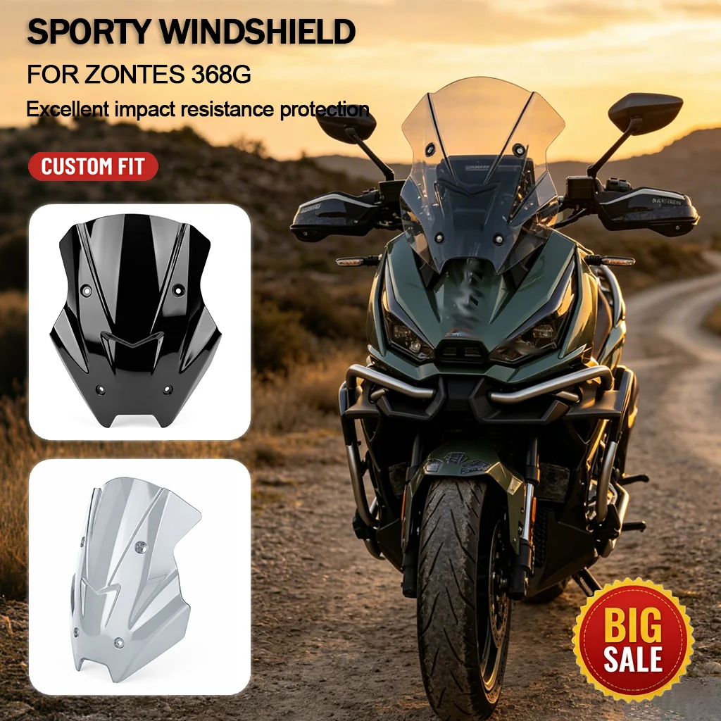 Parabrezza Moto per Zontes 368G, Accessori Moto, Deflettore Anteriore Sportivo Corto, Parti Modificate