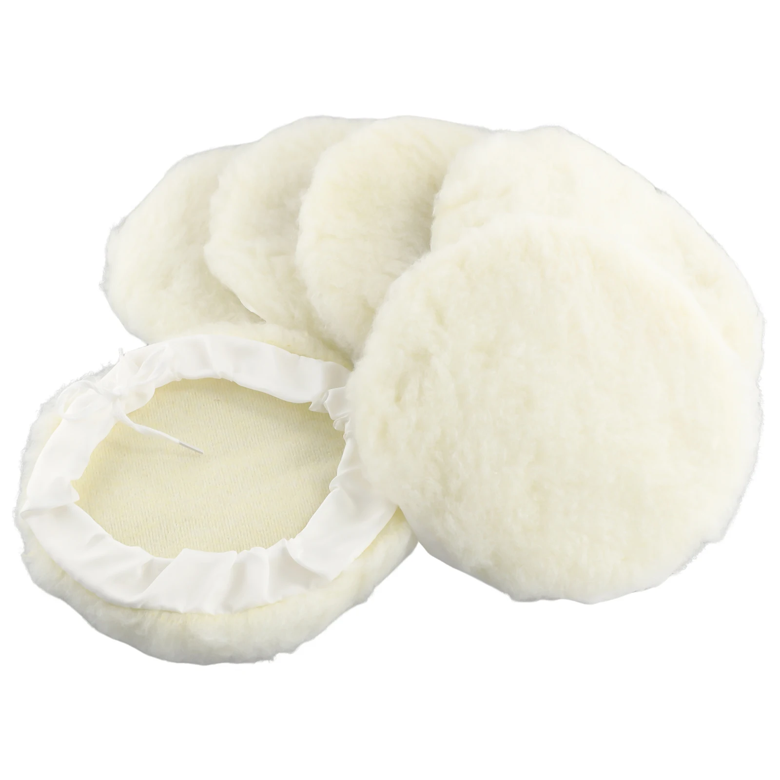 

6 Pcs 7inch Car Lambs Wool Bonnet Buffing Wheel Pad Buffer Polishing Polisher Pad For Electric Polisher Accessories
