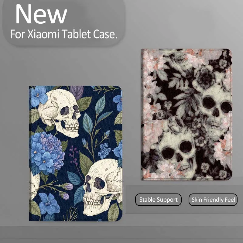

Skull Floral Pattern Art Tablet Case For Xiaomi Redmi Mini Pad SE K 2 4 5 6 7 8 2023 2025 11 8.8 11.2 10.1 Pro Gift